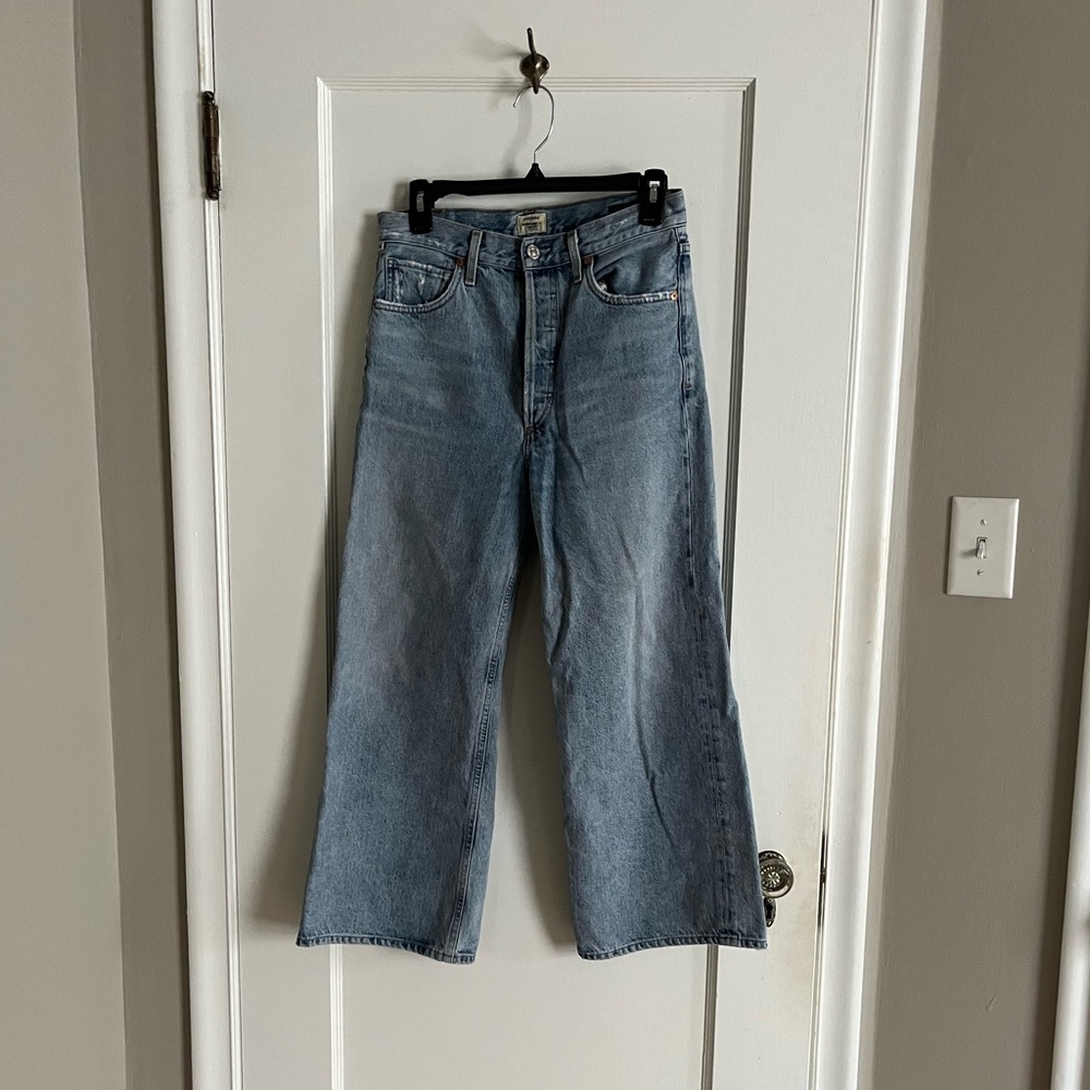 Citizens of humanity Sacha high rise wide leg jeans denim crop